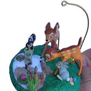 Vintage Disney Bambi Ornament Mirror Pond Scene with Thumper & Flower